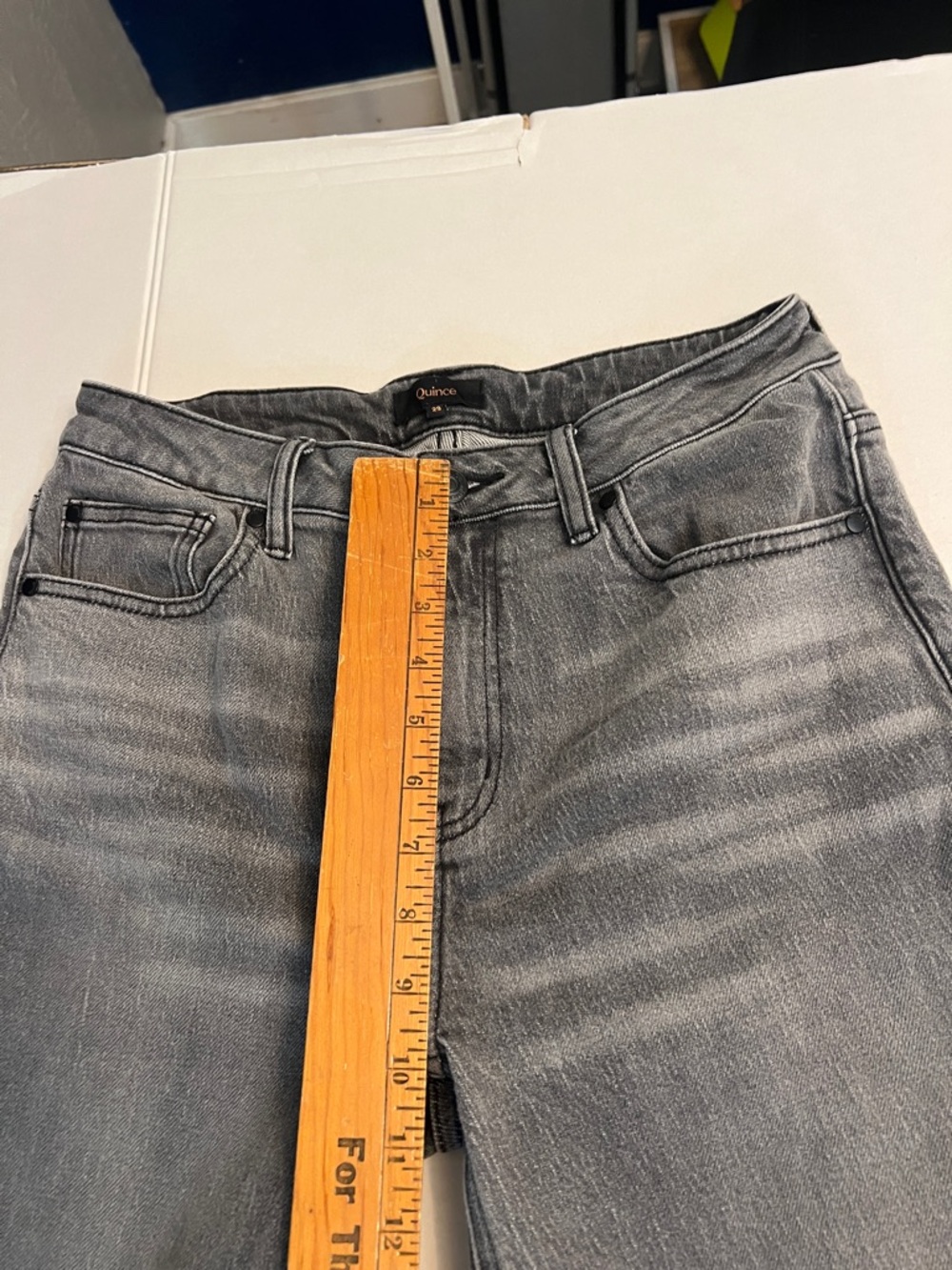 QUINCE ORGANIC COTTON BELLA STRETCH RELAXED STRAIGHT LEG JEANS GRAY SIZE 29 - Picture 13 of 15